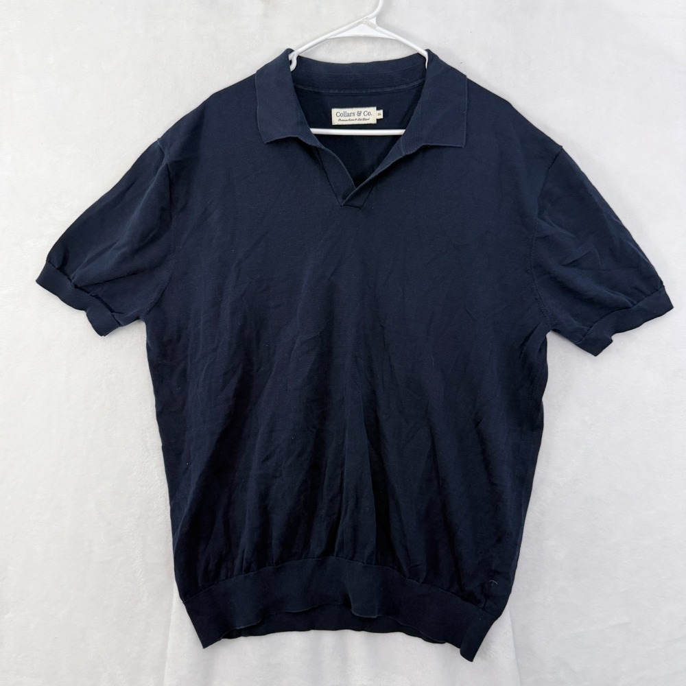 Collars & Co Sweater Mens 3XL Blue Cotton Silk Blend Pullover Stretch